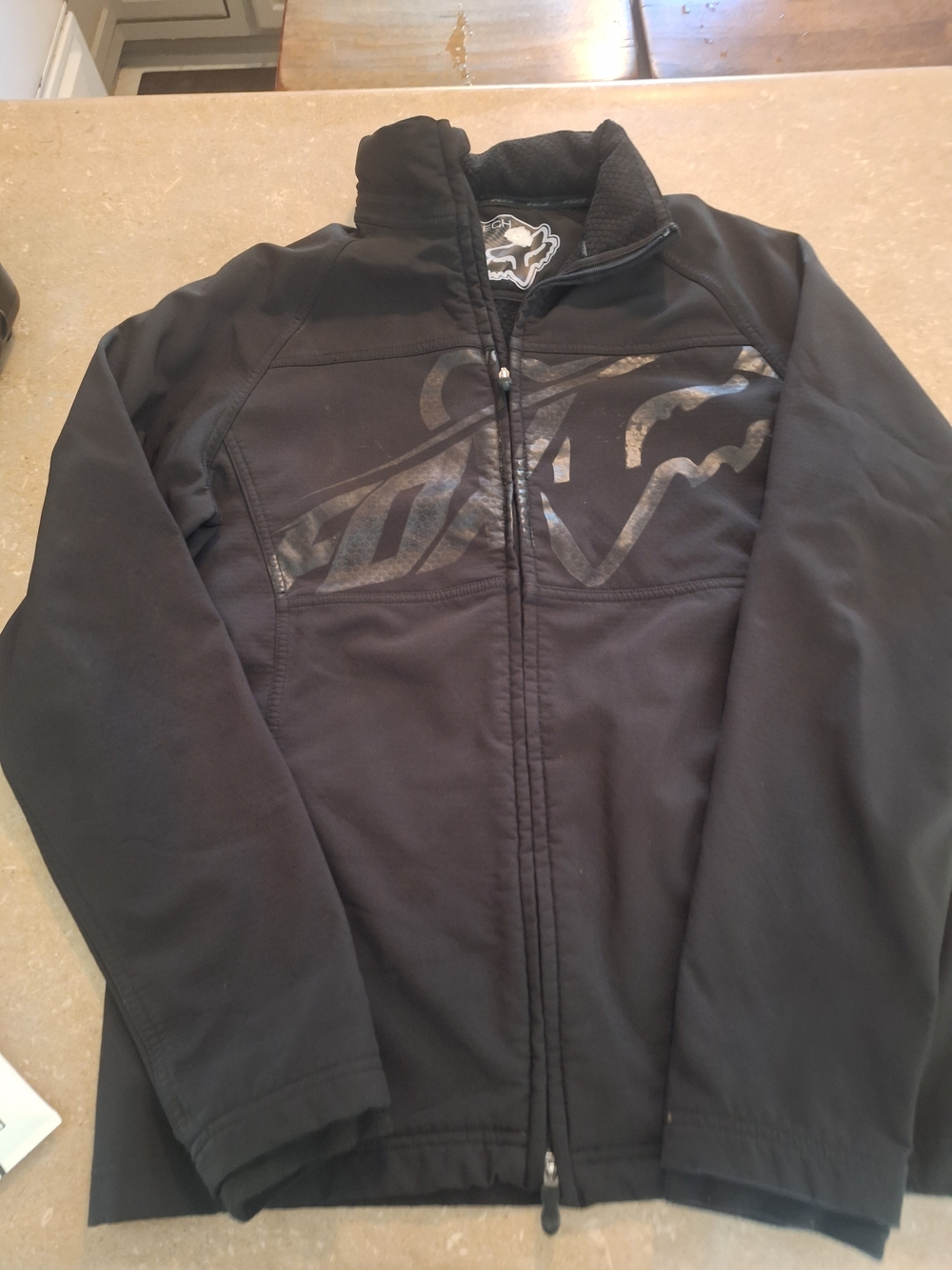Fox Black Softshell Performance Jacket with Tonal Logo